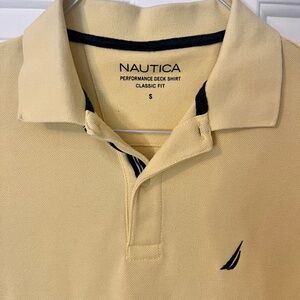 Nautica Men’s Yellow Short-sleeved Polo, Size Small